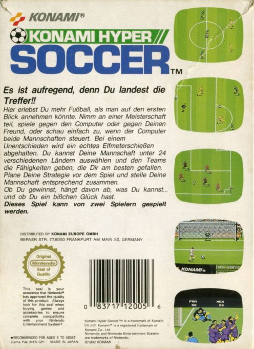 Konami Hyper Soccer dos