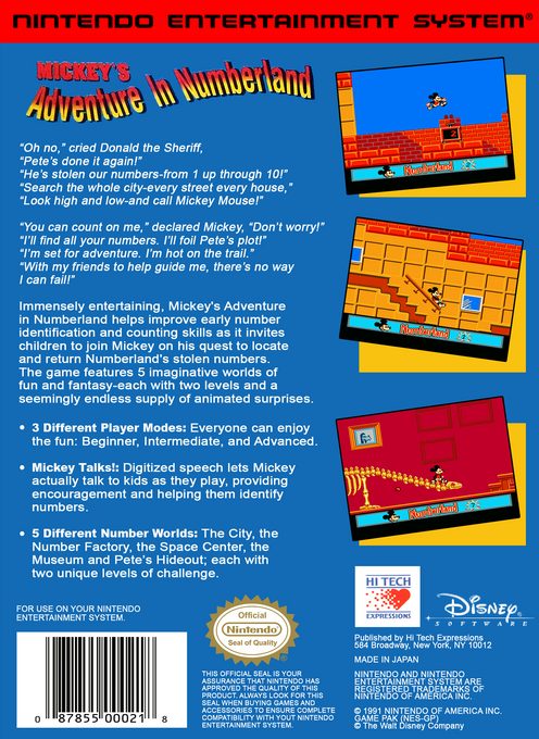 Mickey's Adventure in Numberland dos