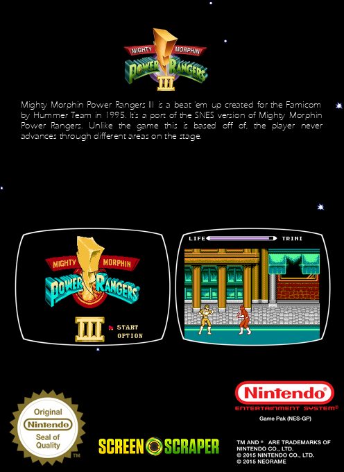 Mighty Morphin' Power Rangers III dos