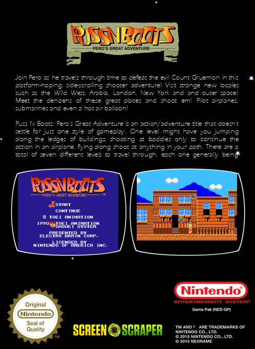 Puss n Boots : Pero's Great Adventure dos