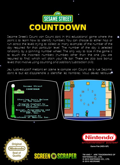 Sesame Street Countdown dos