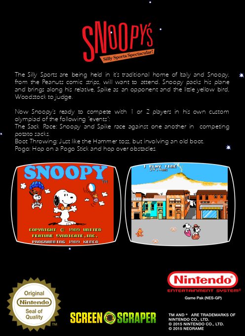 Snoopy's Silly Sports Spectacular! dos