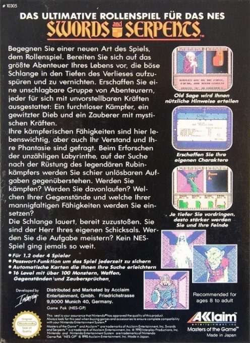 Swords and Serpents dos