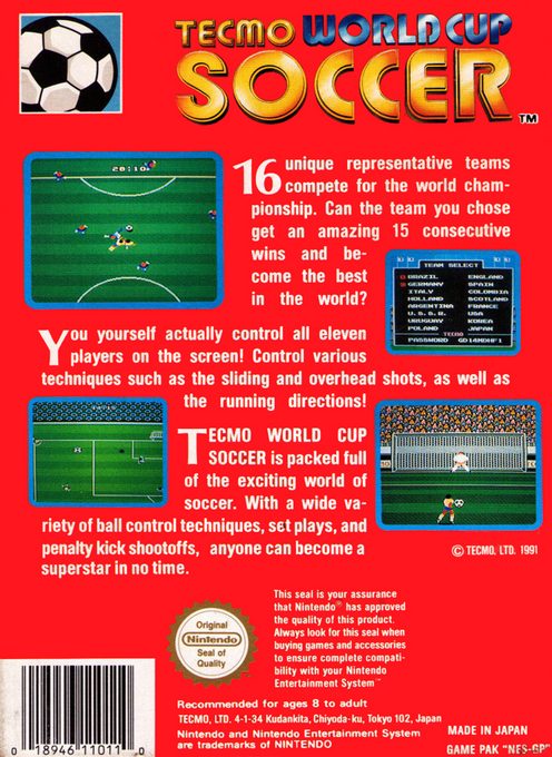 Tecmo World Cup Soccer dos