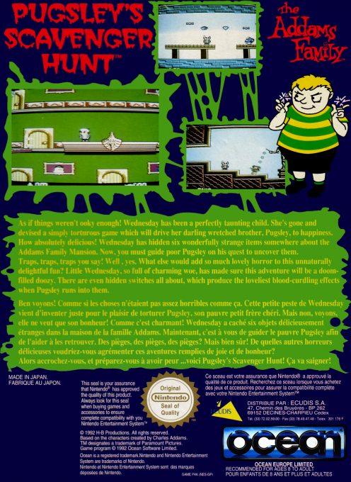 The Addams Family : Pugsley's Scavenger Hunt dos