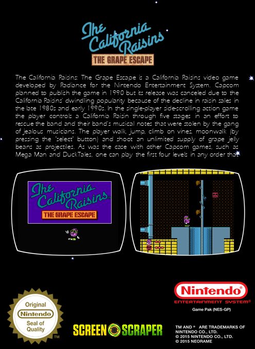 The California Raisins: The Grape Escape dos