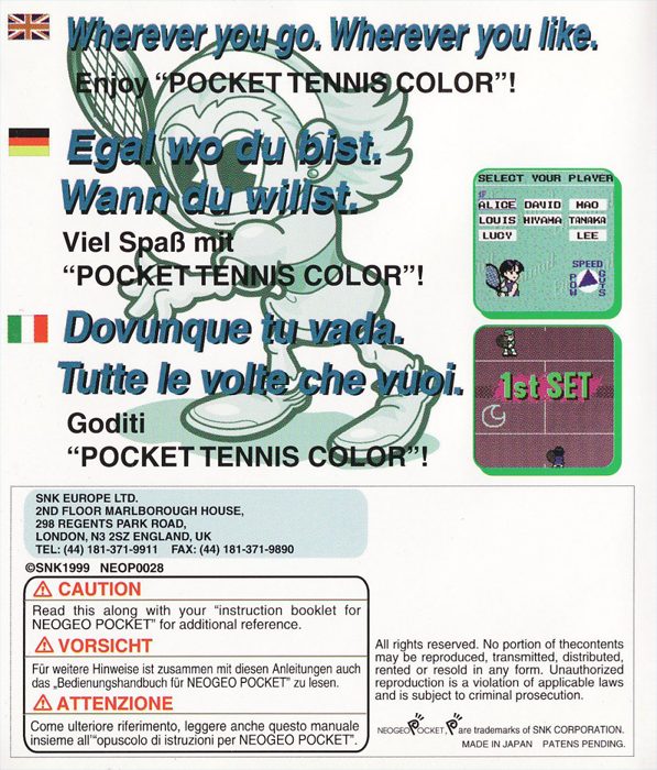 Pocket Tennis Color : Pocket Sports Series dos