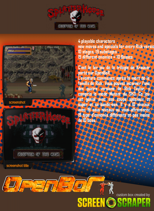 Splatterhouse I: Deception of the Mask - Dos