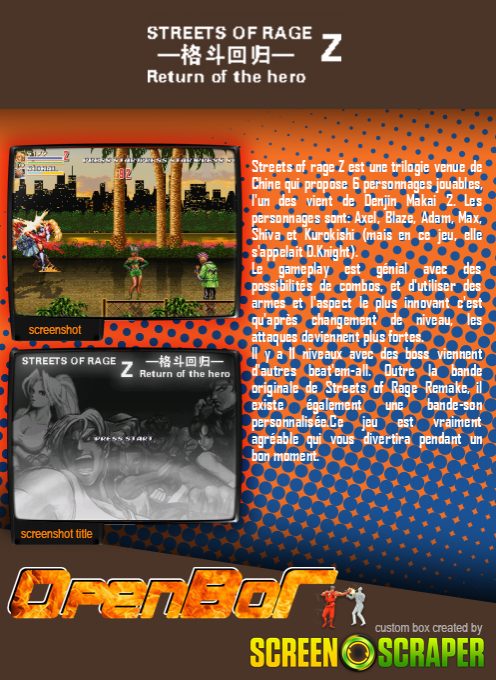 Streets Of Rage Z - Return Of The Hero dos
