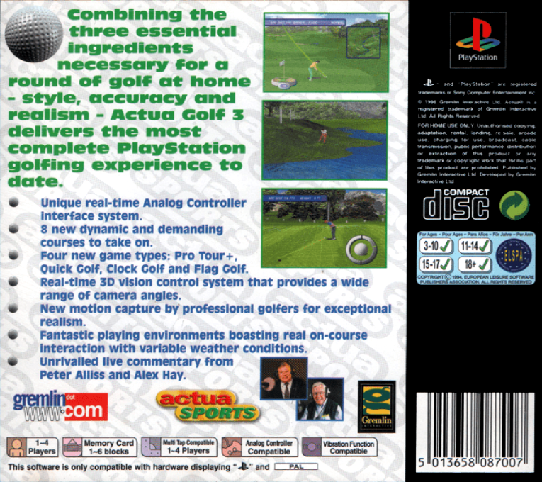 Actua Golf 3 - Dos