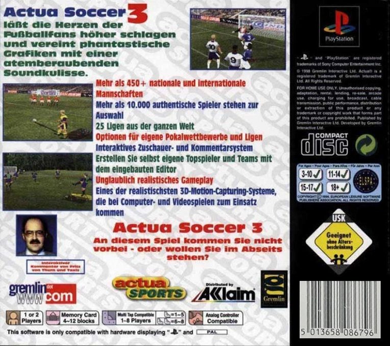 Actua Soccer 3 dos