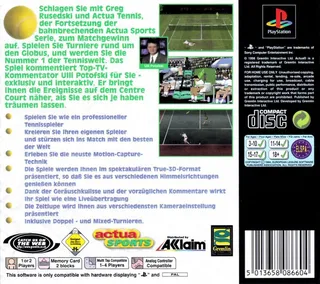 Actua Tennis dos
