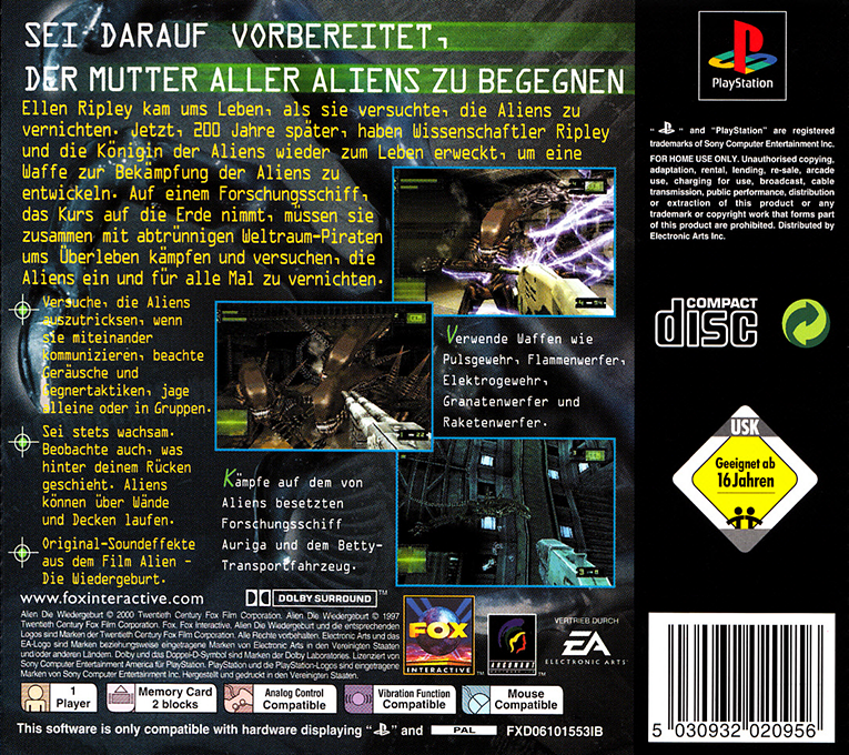 Alien : La Résurrection - Dos