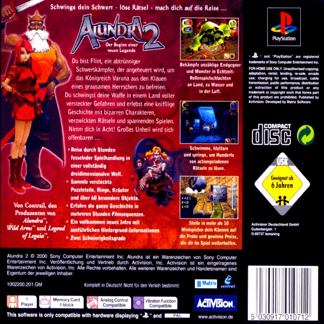 Alundra 2 : Une Légende Est Née - Dos