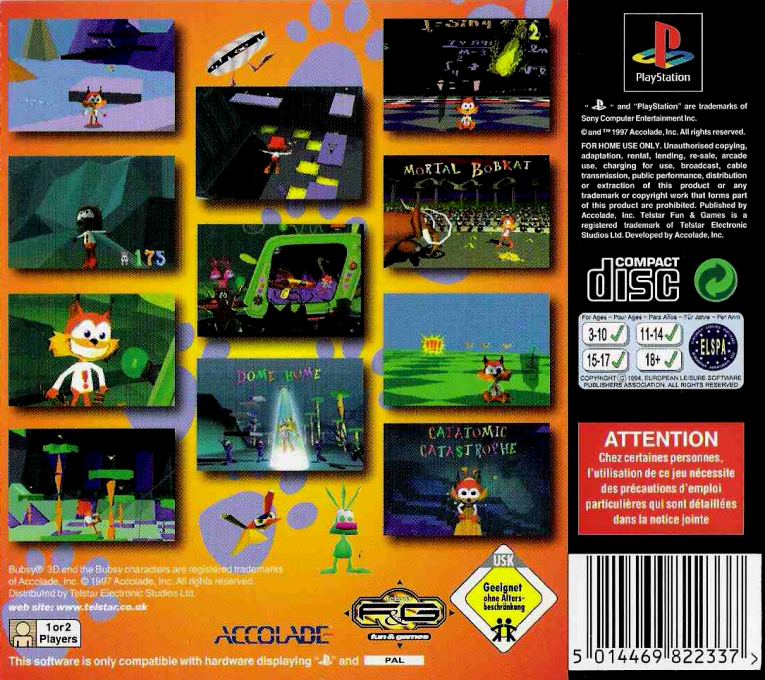 Bubsy 3D : Furbitten Planet - Dos