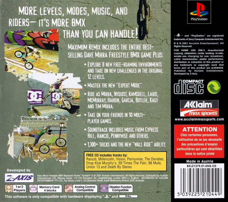 Dave Mirra Freestyle BMX : Maximum Remix - Dos