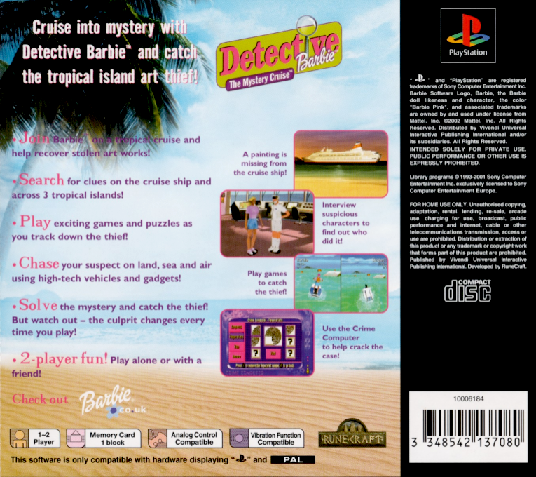 Detective Barbie : The Mystery Cruise - Dos