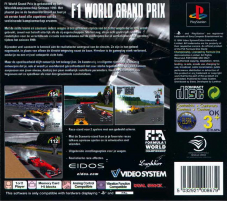 F1 World Grand Prix : Saison 1999 - Dos