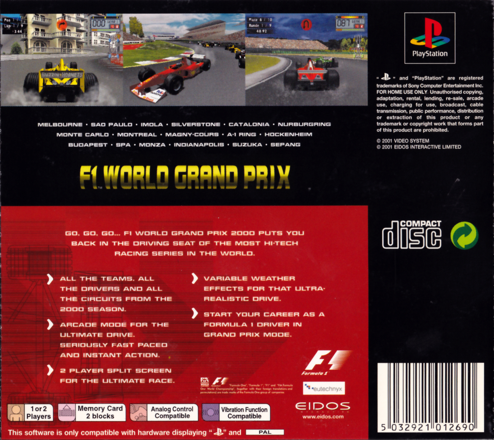 F1 World Grand Prix - Saison 2000 dos