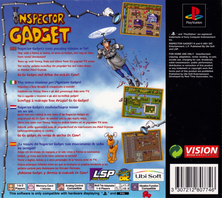 Inspecteur Gadget : Panique Dans Le Labyrinthe - Dos