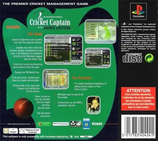 International Cricket Captain 2001 - Ashes Edition dos