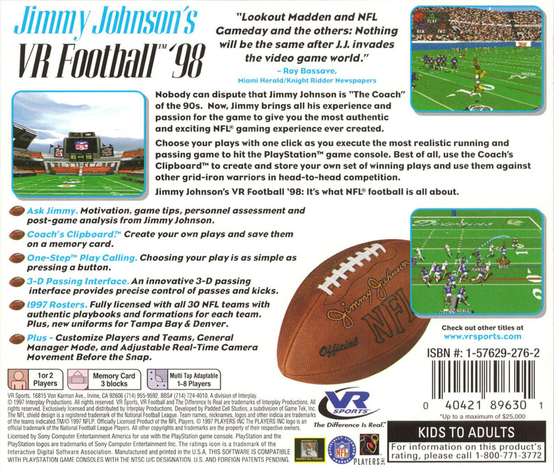 Jimmy Johnson's VR Football '98 - Dos