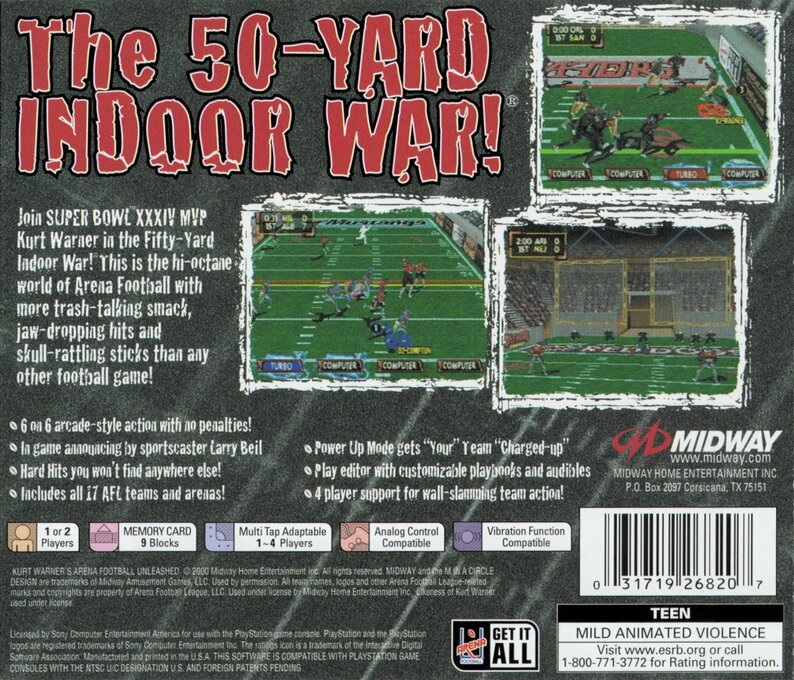 Kurt Warner's Arena Football Unleashed - Dos