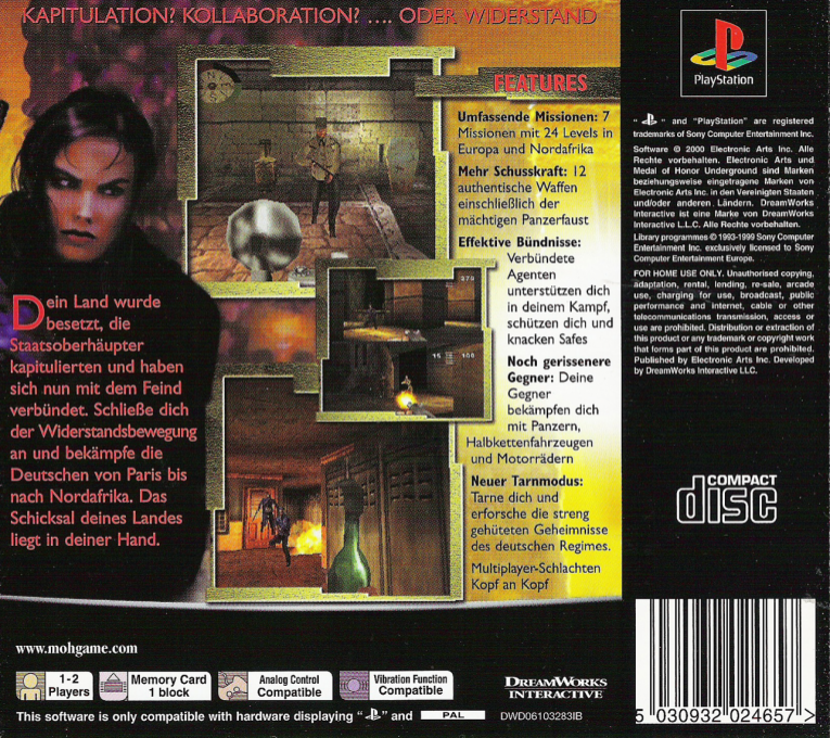 Medal of Honor : Résistance - Dos