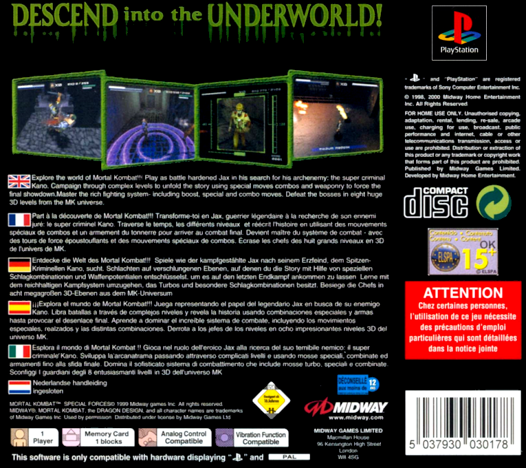 Mortal Kombat : Special Forces - Dos