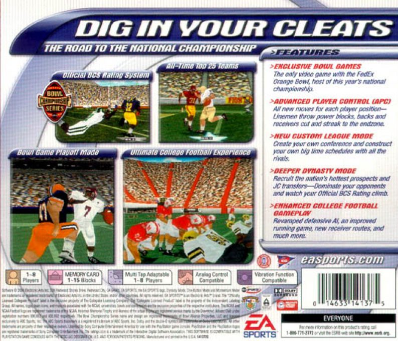 NCAA Football 2001 dos