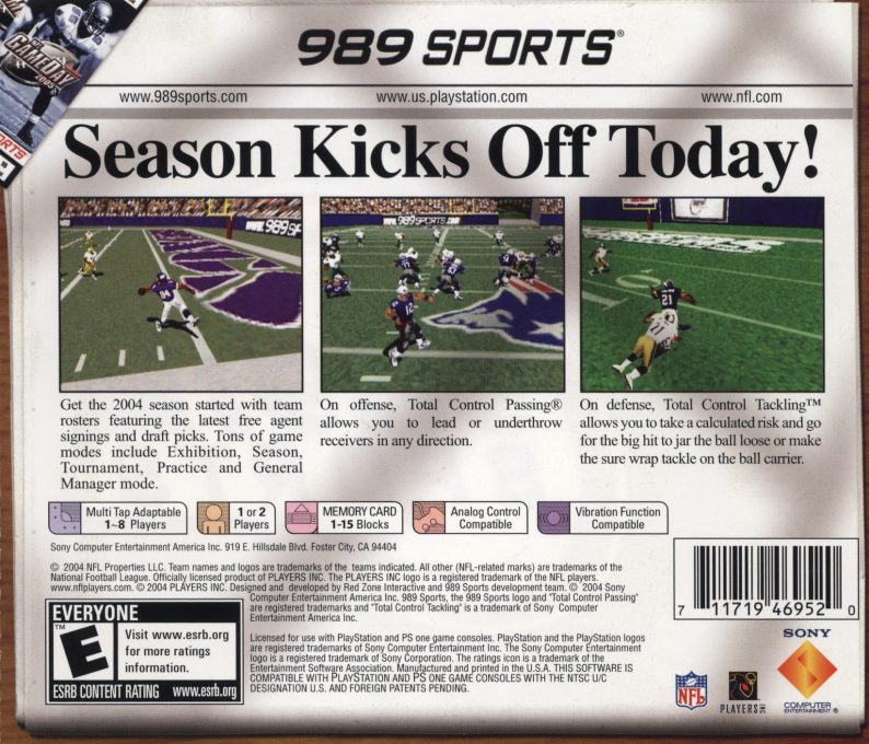 NFL GameDay 2000 - Dos