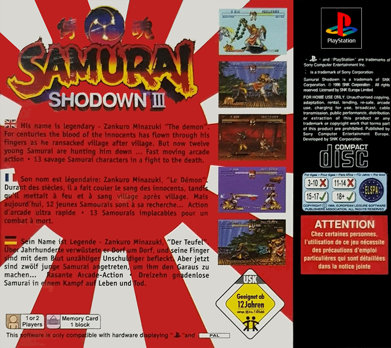 Samurai Shodown III : Blades of Blood - Dos