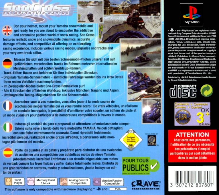 SnoCross Championship Racing - Dos