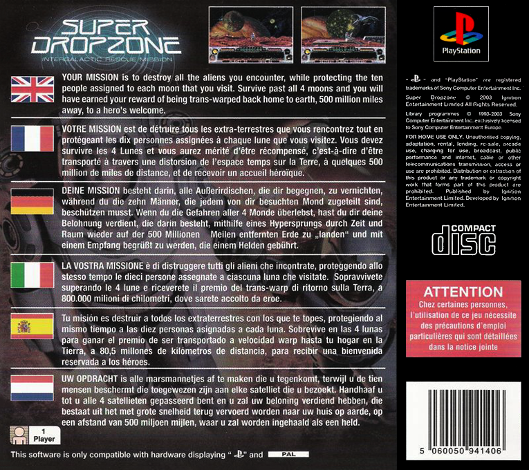 Super Dropzone - Intergalactic Rescue Mission - Dos