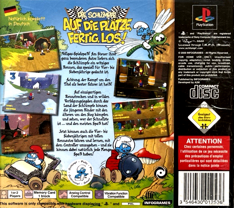 Turbo Schtroumpf : Mon Premier Jeu de Course - Dos