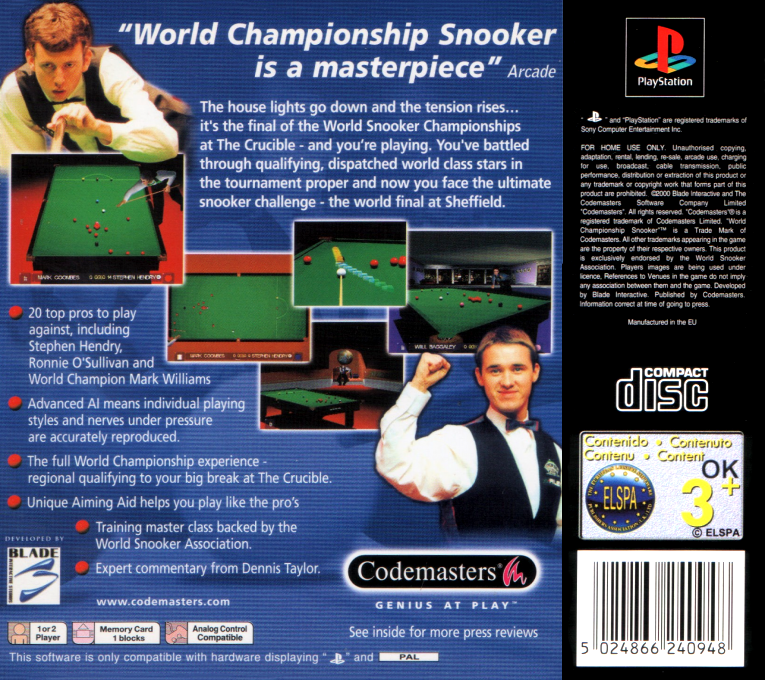World Championship Snooker - Dos