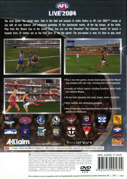 AFL Live 2004 dos