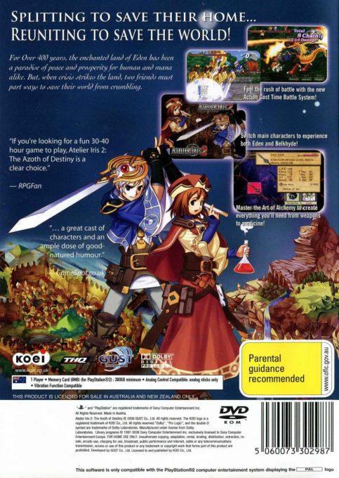 Atelier Iris 2 : The Azoth of Destiny - Dos