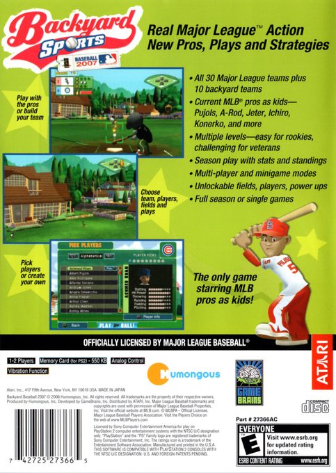 Backyard Sports : Baseball 2007 - Dos