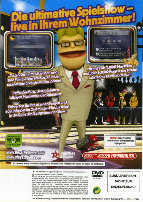 Buzz! : Le Quizz Musical - Dos