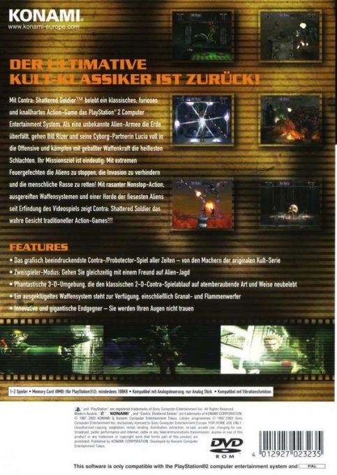 Contra : Shattered Soldier - Dos