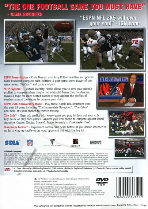 ESPN NFL 2K5 - Dos