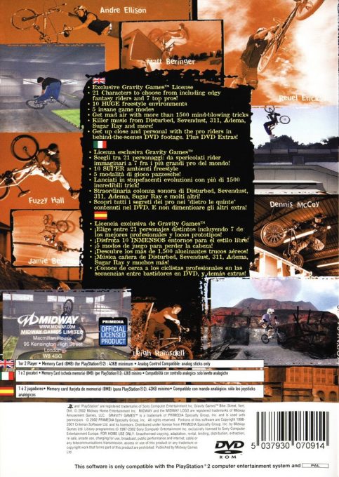 Gravity Games Bike : Street. Vert. Dirt. - Dos