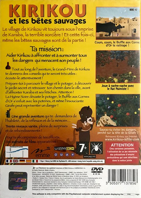 Kirikou et les Bêtes Sauvages dos