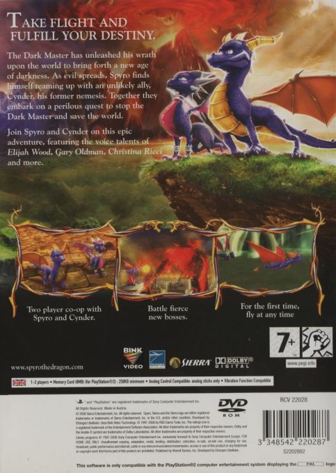 La Légende De Spyro : Naissance D'un Dragon dos