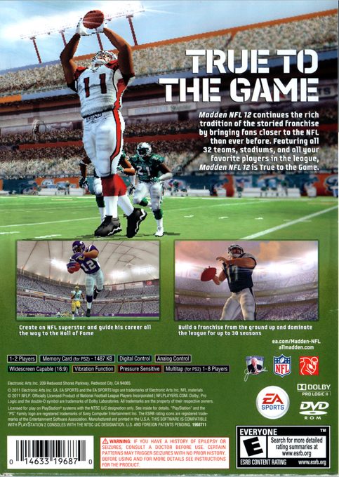 Madden NFL 12 dos