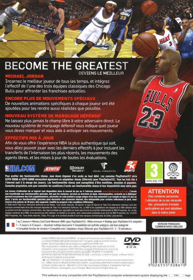 NBA 2K11 - Dos