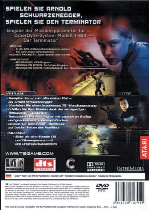 Terminator 3 : Le Soulèvement des Machines - Dos