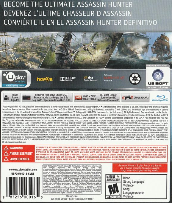 Assassin's Creed Rogue dos