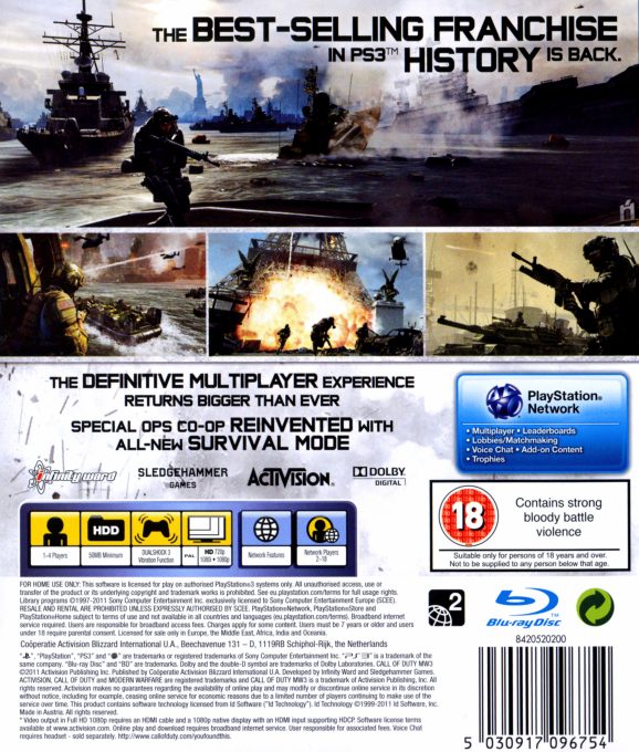 Call of Duty : Modern Warfare 3 - Dos